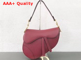 Dior Saddle Bag in Amaranth Embossed Grained Calfskin Replica