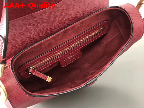 Dior Saddle Bag in Amaranth Embossed Grained Calfskin Replica