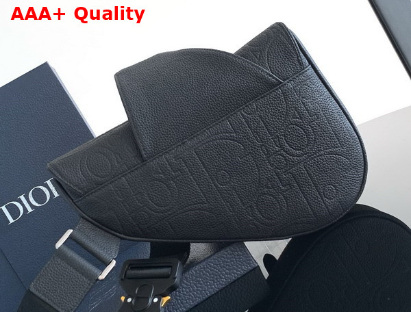 Dior Saddle Bag in Black Dior Gravity Leather and Black Grained Calfskin Replica