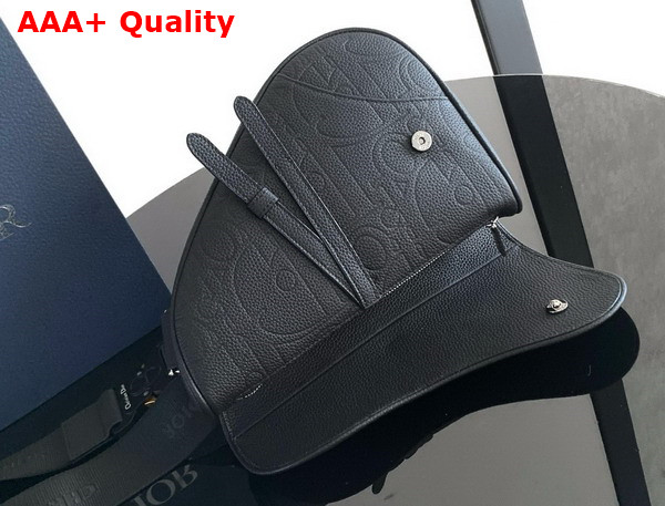 Dior Saddle Bag in Black Dior Gravity Leather and Black Grained Calfskin Replica