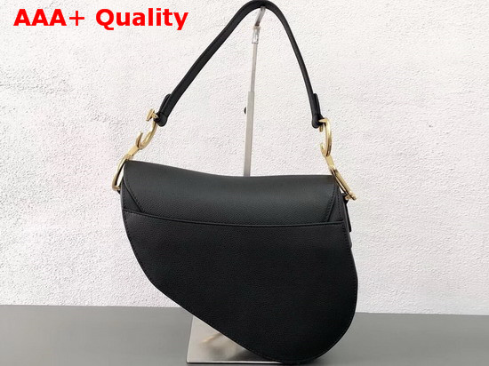 Dior Saddle Bag in Black Embossed Grained Calfskin Replica