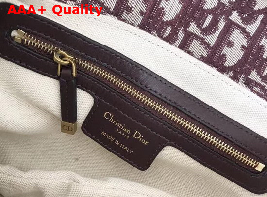 Dior Saddle Bag in Burgundy Canvas Replica