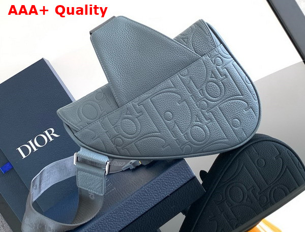 Dior Saddle Bag in Deep Gray Dior Gravity Leather and Deep Gray Grained Calfskin Replica