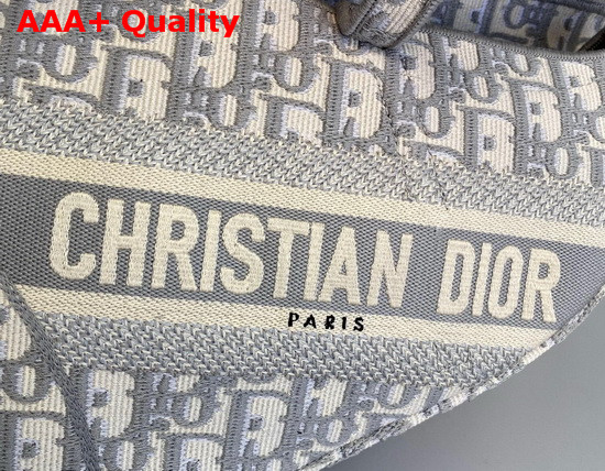 Dior Saddle Bag in Gray Dior Oblique Embroidered Canvas Replica