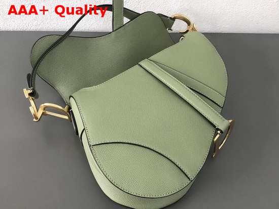 Dior Saddle Bag in Green Embossed Grained Calfskin Replica