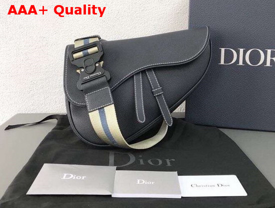 Dior Saddle Bag in Navy Blue Grained Calfskin Replica
