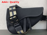 Dior Saddle Bag in Navy Blue Grained Calfskin Replica
