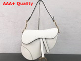 Dior Saddle Bag in Off White Embossed Grained Calfskin Replica