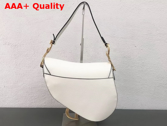 Dior Saddle Bag in Off White Embossed Grained Calfskin Replica