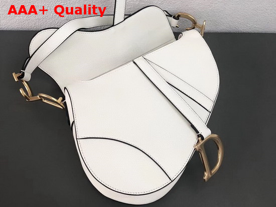 Dior Saddle Bag in Off White Embossed Grained Calfskin Replica