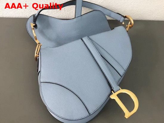 Dior Saddle Bag in Sky Blue Embossed Grained Calfskin Replica