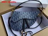 Dior Saddle Bag with Strap Blue Denim Dior Oblique Jacquard Replica