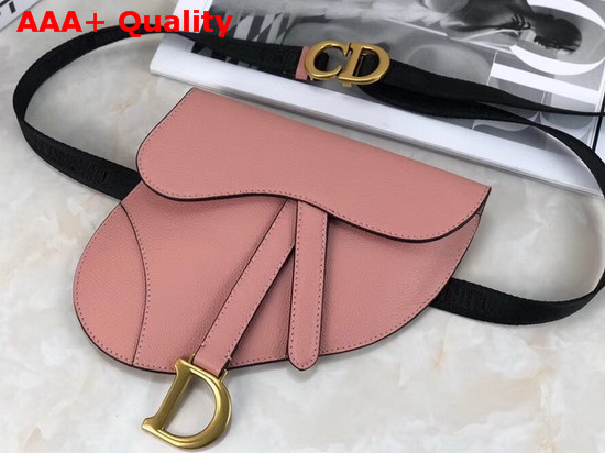 Dior Saddle Belt Bag in Pink Embossed Grained Calfskin Replica