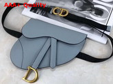 Dior Saddle Belt Clutch in Light Blue Embossed Grained Calfskin Replica