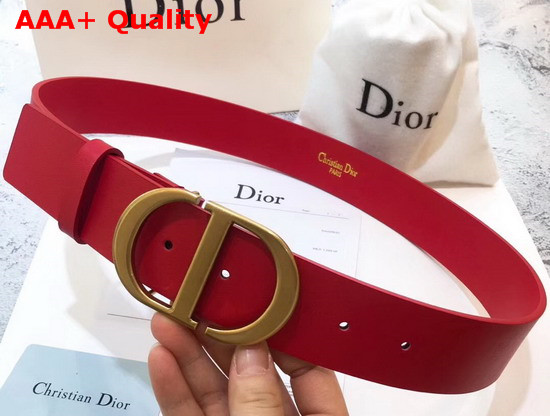 Dior Saddle Belt in Red Calfskin Replica