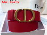 Dior Saddle Belt in Red Calfskin Replica