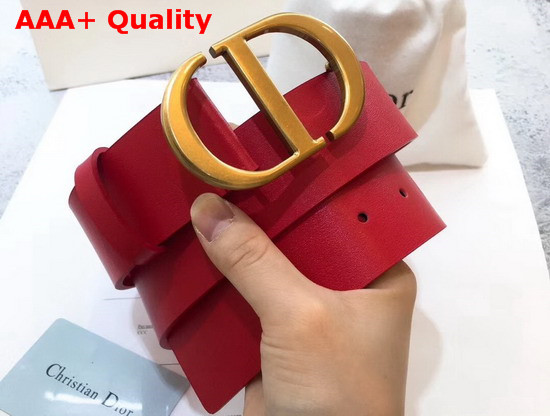 Dior Saddle Belt in Red Calfskin Replica