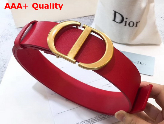 Dior Saddle Belt in Red Calfskin Replica