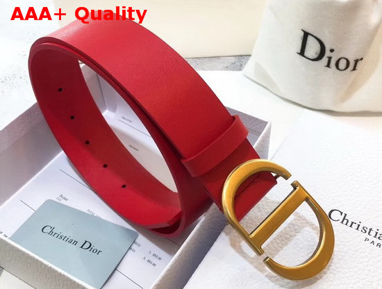 Dior Saddle Belt in Red Calfskin Replica