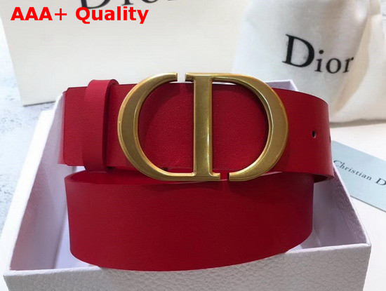 Dior Saddle Belt in Red Calfskin Replica