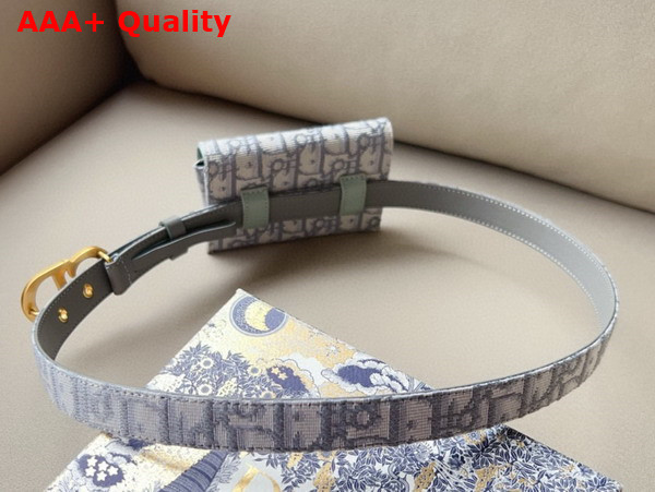 Dior Saddle Belt with Pouch Gray Dior Oblique Jacquard 20mm Replica