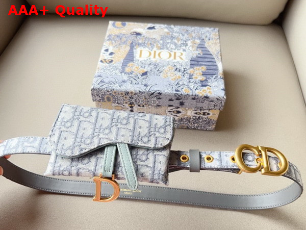 Dior Saddle Belt with Pouch Gray Dior Oblique Jacquard 20mm Replica