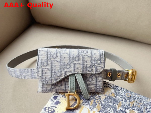 Dior Saddle Belt with Pouch Gray Dior Oblique Jacquard 20mm Replica