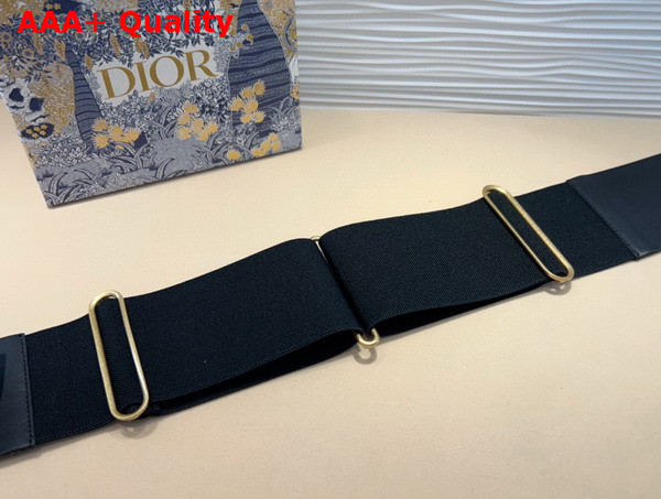 Dior Saddle Belt with Pouch Matte Black Supple Calfskin and Black Technical Fabric 60mm Replica