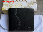 Dior Saddle Bifold Wallet Black Grained Calfskin Replica
