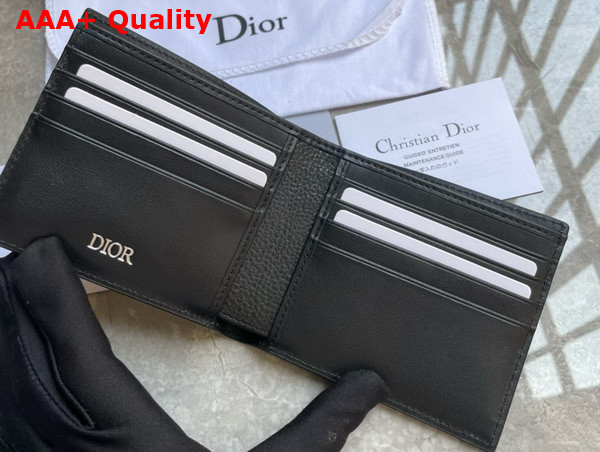 Dior Saddle Bifold Wallet Black Grained Calfskin Replica