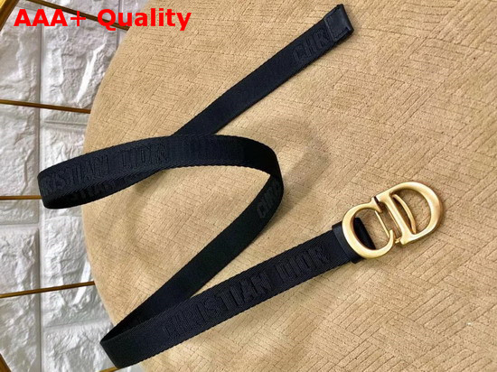 Dior Saddle Black Nylon Belt Embossed with Christian Dior Signature Replica