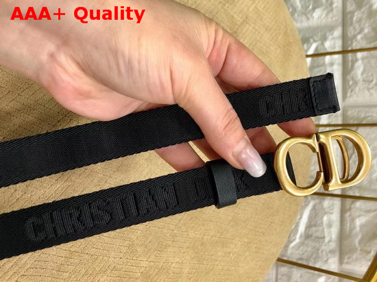 Dior Saddle Black Nylon Belt Embossed with Christian Dior Signature Replica