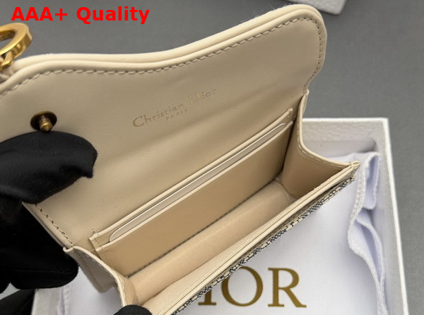 Dior Saddle Bloom Card Holder in Blue Denim Dior Oblique Jacquard Replica