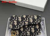 Dior Saddle Bloom Card Holder in Blue Dior Oblique Jacquard Replica