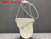 Dior Saddle Boxy Messenger Bag in White Embossed Calfskin with Dior Oblique Motif Replica