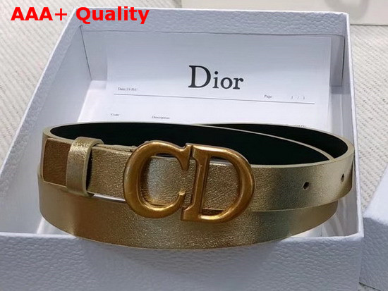 Dior Saddle Calfskin Belt in Gold Replica
