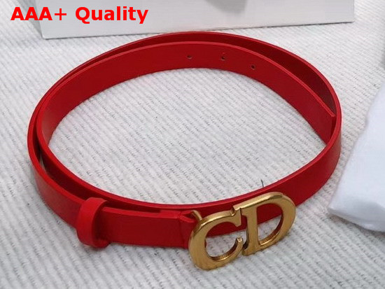 Dior Saddle Calfskin Belt in Red Replica