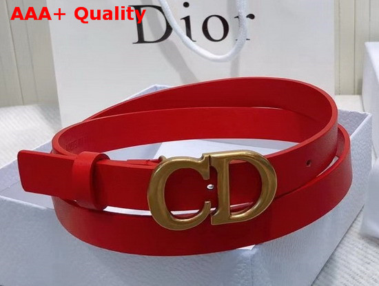 Dior Saddle Calfskin Belt in Red Replica