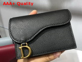 Dior Saddle Calfskin Card Holder in Black Replica