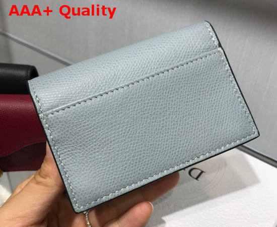 Dior Saddle Calfskin Card Holder in Light Blue Replica