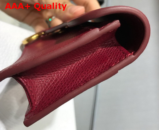 Dior Saddle Calfskin Card Holder in Red Replica