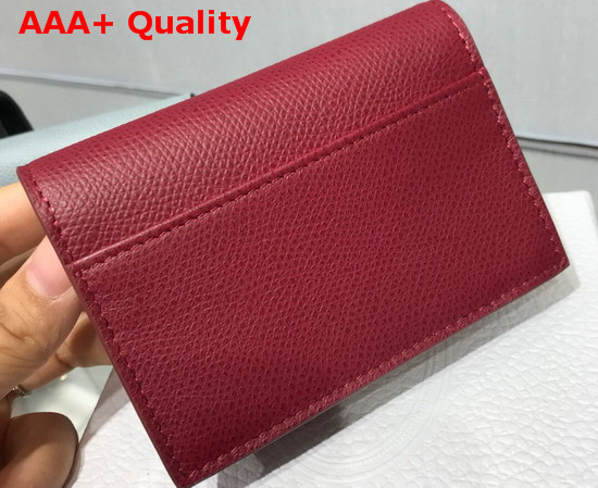 Dior Saddle Calfskin Card Holder in Red Replica