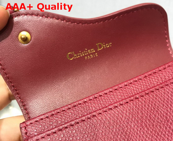 Dior Saddle Calfskin Card Holder in Red Replica