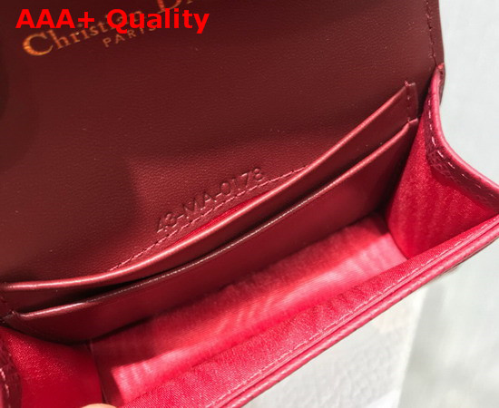 Dior Saddle Calfskin Card Holder in Red Replica