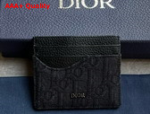 Dior Saddle Card Holder Black Grained Calfskin Marquetry and Black Dior Oblique Jacquard Replica