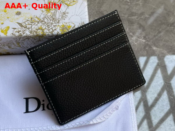 Dior Saddle Card Holder Black Grained Calfskin Replica