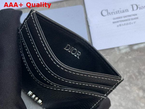 Dior Saddle Card Holder Black Grained Calfskin Replica