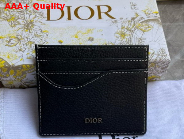 Dior Saddle Card Holder Black Grained Calfskin Replica