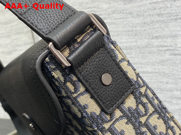 Dior Saddle Messenger Bag Beige and Black Dior Oblique Jacquard and Black Grained Calfskin Replica