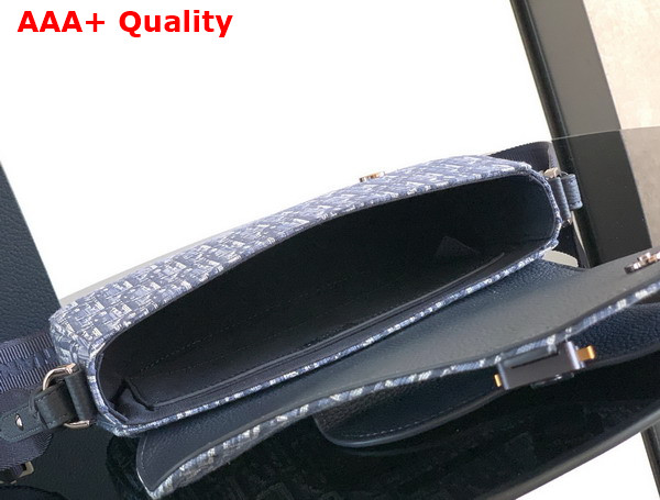 Dior Saddle Messenger Bag in Blue Dior Oblique Jacquard and Blue Grained Calfskin Replica